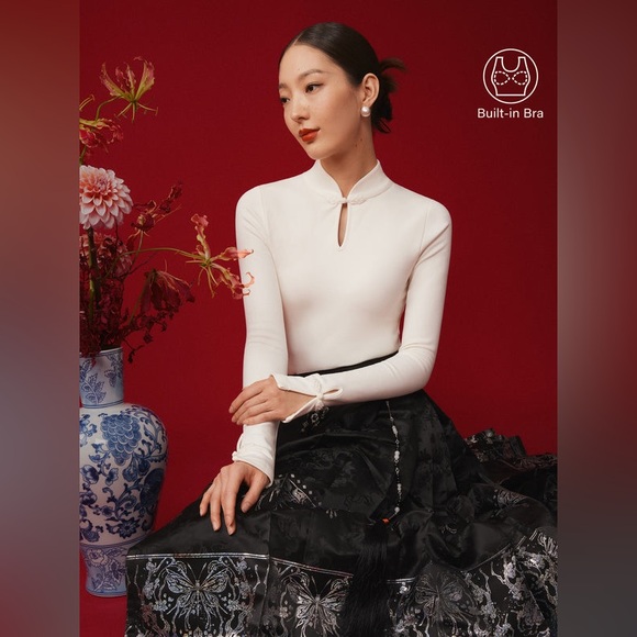 OGL Tops - OGL Mandarin Collar Frog Button Bra Top Limited Edition